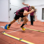 Sprint start testing with an athlete