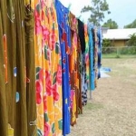 Colourful clothes on a washing line