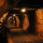 An underground mine tunnel