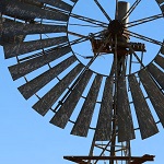 Vanes on a rural windmill water pump